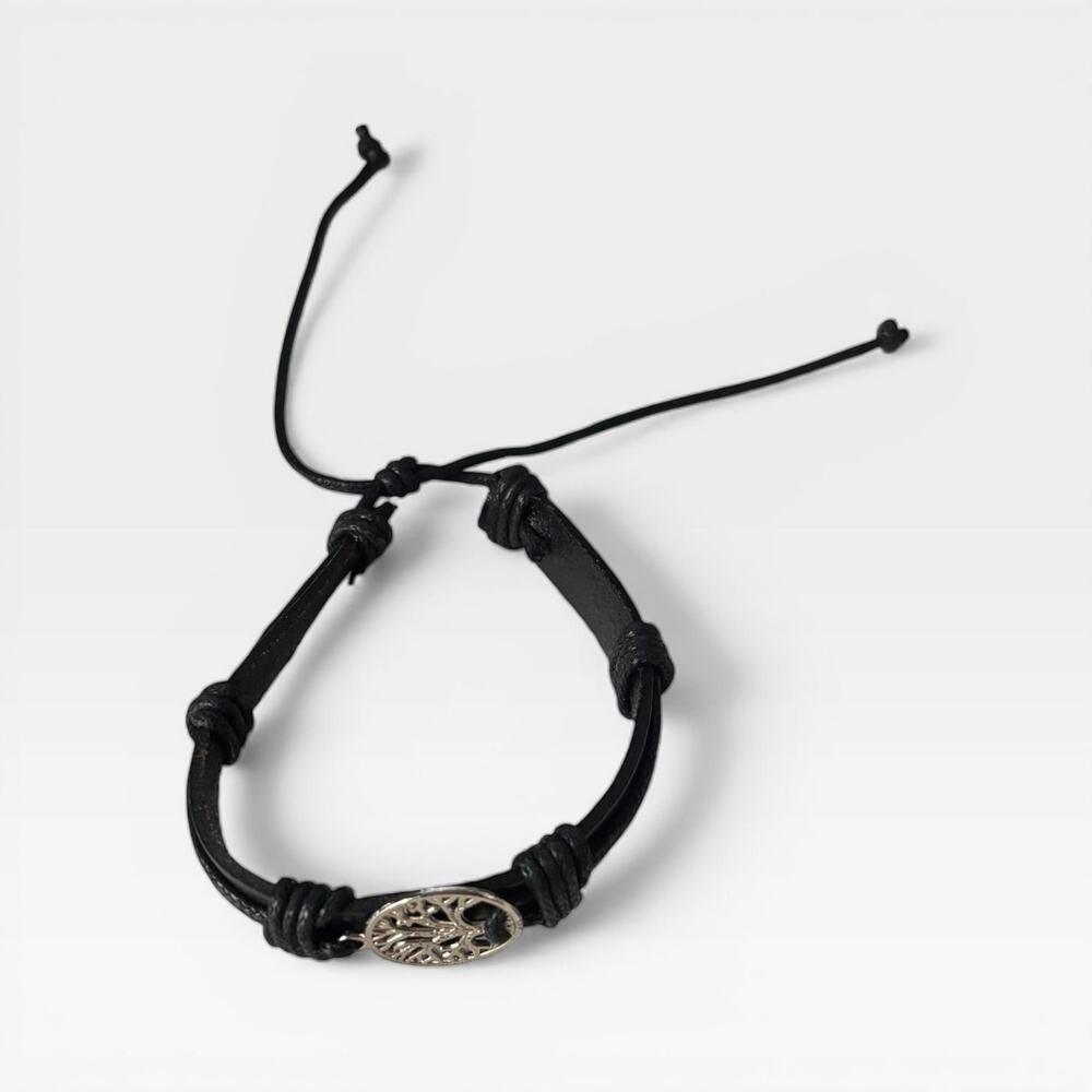 Tree Of Life Charm Leather Rope Chain Bracelet - Picture 5 of 6